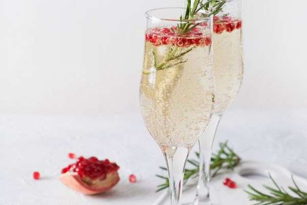 pomegranate sparkler champagne cocktail