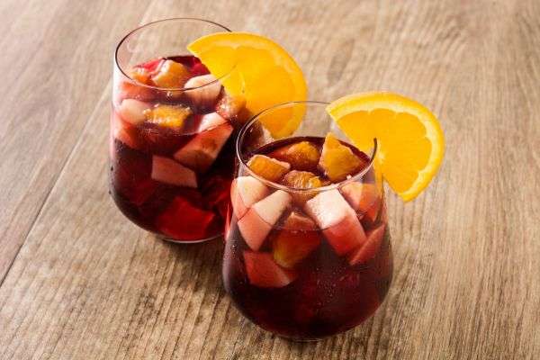 citrus peach red wine cocktails